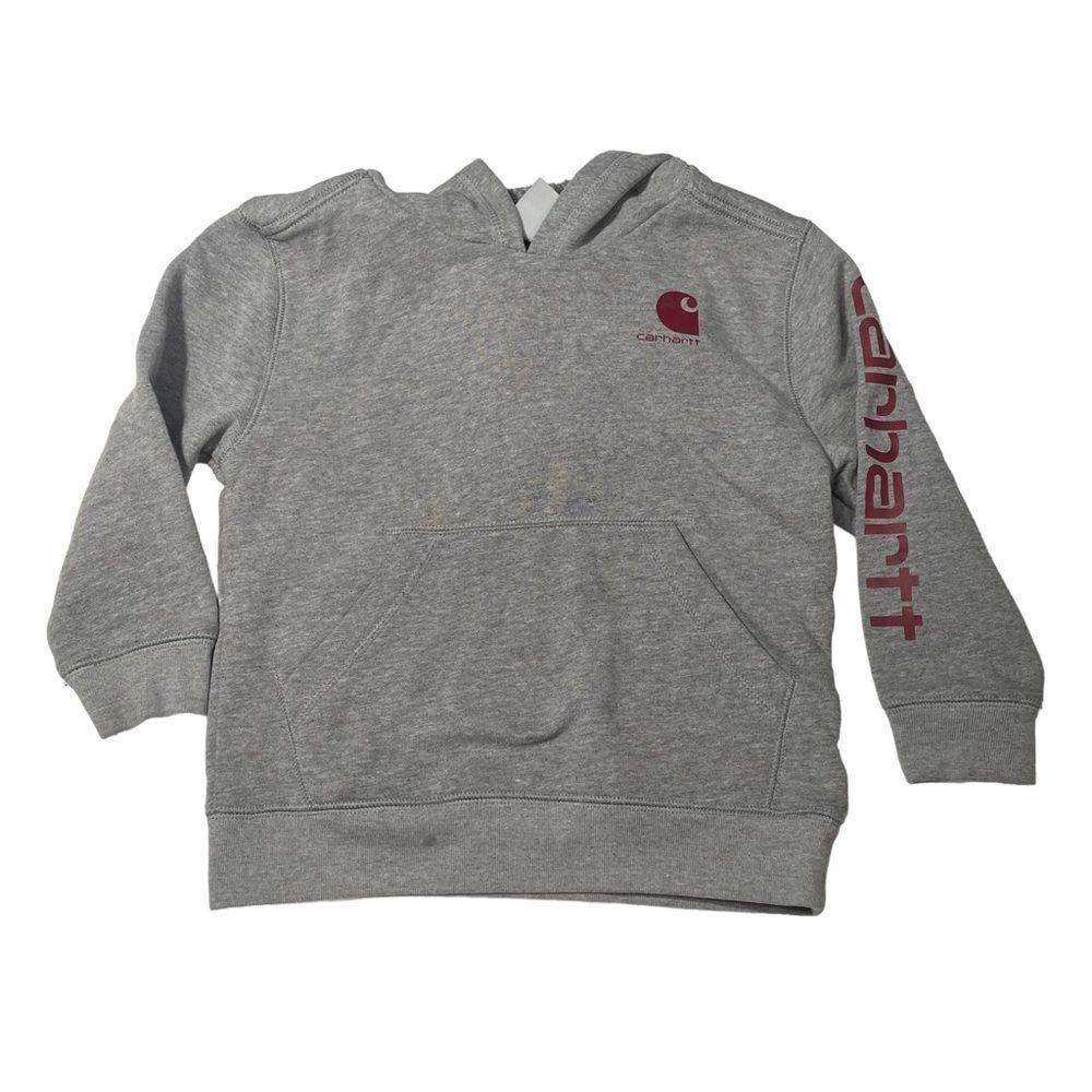 Carhartt Grey Logo Hoodie Sweatshirt